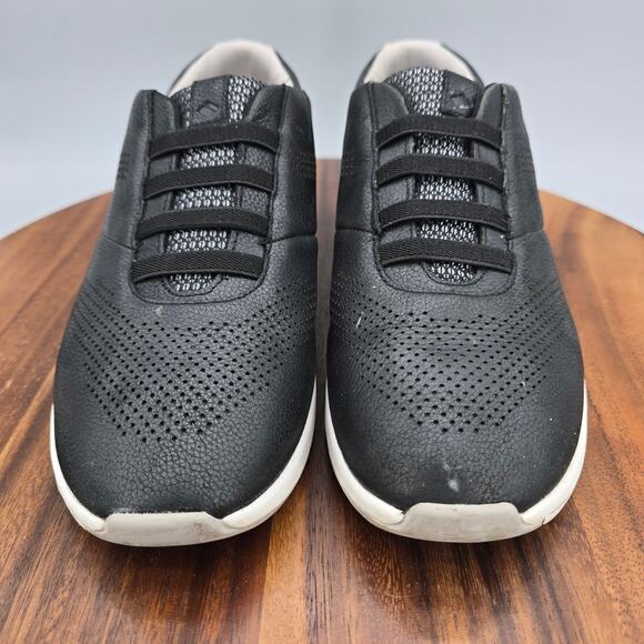 Kizik Atlanta Shoes Womens 8 Black Perforated Leather Hands Free Slip On Sneaker - Picture 2 of 8